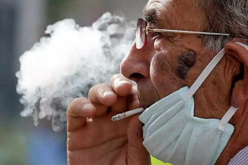pusenje korona cigara maska
